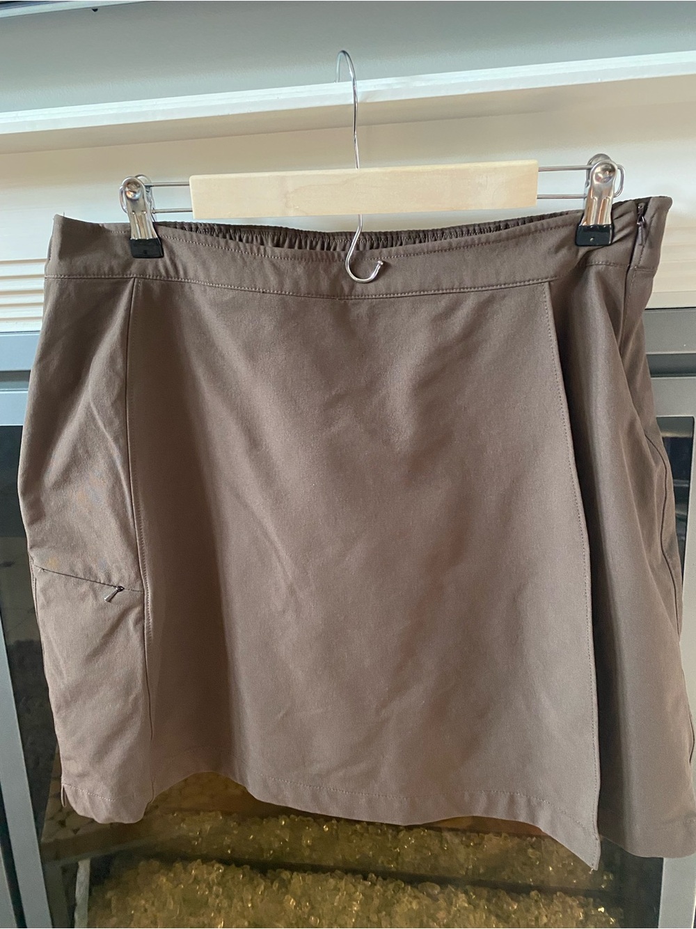 NWT Eddie Bauer Brown A-Line Skort Sporting Anti- Bacterial Pad